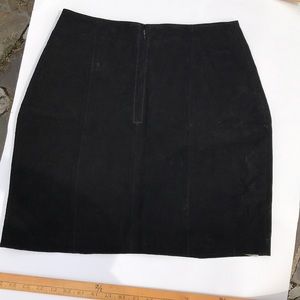 Black suede leather skirt